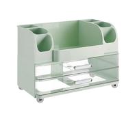 Organizzatore Per Trucco - Visualizza Cosmetica | Archiviazione Cosmetica Da Scrivania Con 2 Cassetti Grandi | Compartimento Superiore, 6 Portacenpa, Organizzatore Della Scrivania Decorativa Per L'art