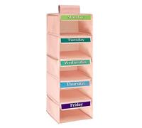 Organizzatore per vestiti a cinque livelli, organizer settimanale per vestiti per camera dei bambini, aula, dormitorio, casa, armadio, porta per bambine e ragazze