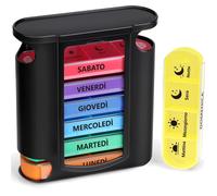 Organizzatore Pillole Settimanale Italiano - 28 Compartimenti Trasparenti