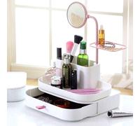 Organizzatore Porta Cosmetici Make Up Con Specchio Rotante Espositore Organizer