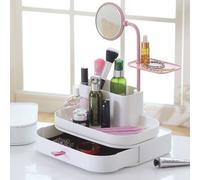 ORGANIZZATORE PORTA COSMETICI MAKE UP CON SPECCHIO ROTANTE ESPOSITORE ORGANIZER