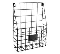 Organizzatore Porta Documenti Da Parete - Filo Metallico 28x10x40cm | Portariviste Resistente All'Umidità | Raccoglitore Verticale A Muro | Cestino Sospeso Per Ufficio, Scuola, Posta E Archiviazione