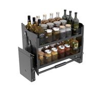 Organizzatore Portaoggetti Da Parete Estraibile, Ripiano Estraibile A 2 Livelli, Capacità Di 30 Kg, Cestino Portaoggetti For Dispensa, Salvaspazio, For Cucina(450mm cabinet)