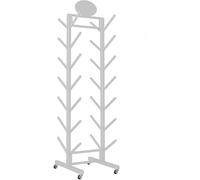 Organizzatore portaoggetti for tappetino yoga in schiuma, espositore commerciale indipendente, resistente(White,With wheels)