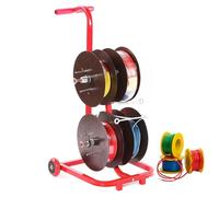 Organizzatore portatile per bobine, porta bobine per cavi elettrici, vassoio portaoggetti da 4/6/8, facile da spostare, adatto per uso elettrico industriale e al dettaglio(4 Reel)