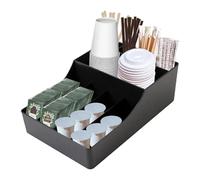 Organizzatore Professionale per Caffetteria, Cassettiera Multiscomparto Caffè Organzier, 9 Scomparti,Funzionale e Facile da Pulire, per Bicchieri Cannucce Tovaglioli Posate Zucchero (30*20*10 cm)