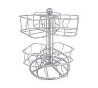 Organizzatore rotante per bustine di tè, bianco, 6 scomparti a 2 ripiani, porta zuccheriera, contenitore per cialde di caffè, design girevole di facile accesso, per hotel, dispensa, casa, ufficio