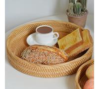 Organizzatore Rotondo Per Piatti Da Portata In Rattan Per Feste A Colazione