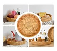 Organizzatore Rotondo Per Piatti Da Portata In Rattan Per Feste A Colazione