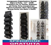 Organizzatore Scarpe Sopra la Porta,117x32CM Scarpiera con 12 Tasche.Salvaspazio