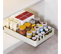 Organizzatore Scorrevole per Dispensa con Adesivo - Scaffale Pesante Estraibile per Cucina, Cassetto Estendibile con Guide Silenziose