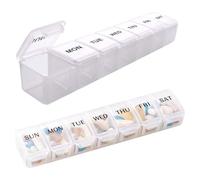 Organizzatore settimanale di pillole 1 volta al giorno, portapillole da viaggio 7 giorni senza BPA, piccoli contenitori ermetici for medicinali for pillole, vitamine, oli di pesce o integratori