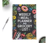 Organizzatore settimanale Pasti Agenda per Notebook - 100 pagine Organizzatore di pianificazione a , Libro di pianificazione dei pasti con liste della spesa, per casa posto di lavoro scuola