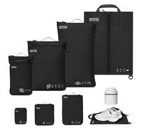 Organizzatore Valigie Compressione Cubo Imballaggio Set di 4 Riutilizzabile TPU Sacchetti Sottovuoto con IPX8 Impermeabile Cerniera Sacchetti Sottovuoto per Vestiti, Biancheria Intima, Calzini, Scarpe