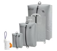 Organizzatore Valigie Compressione Cubo Imballaggio Set di 4 Riutilizzabile TPU Sacchetti Sottovuoto con IPX8 Impermeabile Cerniera Sacchetti Sottovuoto per Vestiti, Biancheria Intima, Calzini, Scarpe