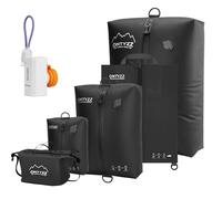 Organizzatore Valigie Compressione Cubo Imballaggio Set di 5 Riutilizzabile TPU Sacchetti Sottovuoto con IPX8 Impermeabile Cerniera Sacchetti Sottovuoto per Vestiti, Biancheria Intima, Calzini, Scarpe