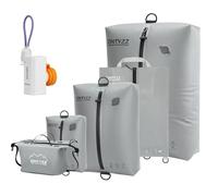 Organizzatore Valigie Compressione Cubo Imballaggio Set di 5 Riutilizzabile TPU Sacchetti Sottovuoto con IPX8 Impermeabile Cerniera Sacchetti Sottovuoto per Vestiti, Biancheria Intima, Calzini, Scarpe