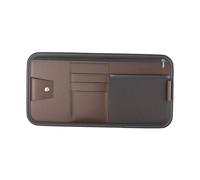 Organizzatore Visiera Parasole Auto per Ford Focus 2 Mk2 Mk3 Ecosport Fiesta Mk7 2009-2017, Multifunzionale Porta Carte, Organizzatore Alette in Pelle con Porta Occhiali,Brown