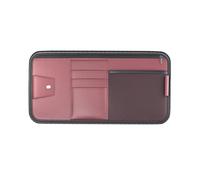 Organizzatore Visiera Parasole Auto per Ford Focus 2 Mk2 Mk3 Ecosport Fiesta Mk7 2009-2017, Multifunzionale Porta Carte, Organizzatore Alette in Pelle con Porta Occhiali,Red