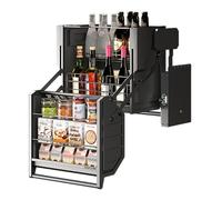 Organizzatori da Cucina Organizer per Armadietto Estraibile per Armadietto Alto, Ripiano Ribaltabile, Piatto Estraibile Cieco e Sistema di Portaspezie, per Armadietto L ≥ 24", P ≥ 19,7", H ≥ 20,5", C