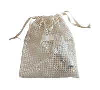 Organizzatori da viaggio in rete trasparente portatile con ricamo decorativo chiusura sicura accessori cosmetici borsa portaoggetti efficienti borse per biancheria con coulisse