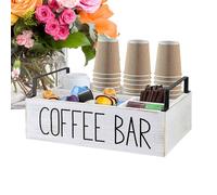 Organizzatori per stazioni di caffè, contenitore per caffè in legno, organizer per da caffè, soluzione per conservare oggetti essenziali per caffè, contenitore per condimenti, 31 x 23 x 9 cm