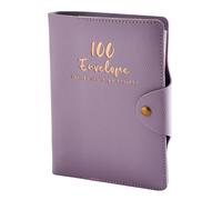 Organizzatori portatili del taccuino di sfida di risparmio di 100 giorni con progettazione di bilancio della busta per la gestione dei soldi organizzatore della busta dei contanti, Viola, One Size