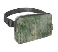 Organizzazione e funzionalità senza sforzo, marsupio da viaggio per uomini e donne, il marsupio ideale con cinturino regolabile per passeggiate, escursioni e ciclismo, texture verde vintage screziata,