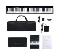 Organo Portatile 88 Tasti Strumento Musicale Con Tastiera Per Pianoforte A Pedale Con Uscita Per Pianoforte Elettronico (Color : Bk)