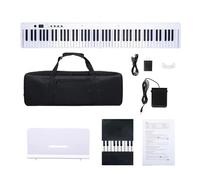 Organo Portatile 88 Tasti Strumento Musicale Con Tastiera Per Pianoforte A Pedale Con Uscita Per Pianoforte Elettronico (Color : WHITE)