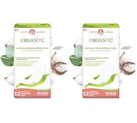 Organyc Assorbenti Post Parto Primi Giorni, Ripiegati - 12 pezzi (Confezione da 2)