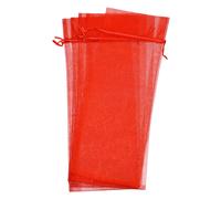 Organza Vino Borse,12pz 14.5 x 5.5 In Rosso Trasparente Rete Borse