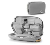 OrgaWise Borsa per accessori da viaggio, custodia da viaggio elettronica, resistente all'acqua, borsa organizer per cavi, caricabatterie, telefono, scheda SD, USB (grigio)