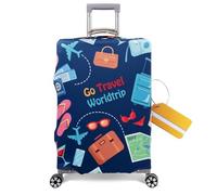 OrgaWise Copri Valigia Coperchio Custodia Bagaglio da Viaggio Altezza adatta 65-70CM Copertura Valigia 25-28 pollici con Etichetta per Bagaglio (Viaggio Terra, L)