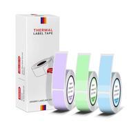 ORGBRO Etichette, X1 Etichette Adesive Termiche 12×40mm Nastro Etichette Continuo, DIY Personalizzate Carta Adesiva per Stampante per Classificazione, Ufficio/Casa/Scuola, 3 Rotoli, Verde/viola/blu