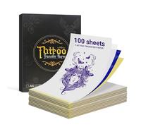 ORGBRO X8 Carta per Trasferimento Tatuaggi 100 Fogli, Carta Tatuaggi Temporanei 4 Strati, Carta Termica per Studi di Tatuaggi e Artisti Compatibile con Stampante Tattoo, Formato A4 210 mm x 297 mm