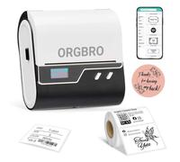 ORGBRO Z3 Stampante Etichette Adesive Termica Etichettatrice Etichette Adesive Personalizzate para Joyería, Supermercado, Pequeñas Empresas con 1 Rollo Blanco de Etiquetas de 50x30 mm, Argento
