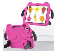 ORGCIUFB Compatibile con iPad 12th (A19) 2026/11th (A16) 2025 11inch Kids Friendly Cute Case, Lightweight EV Rugged PC Shockproof Stand Protective Tablet Case with Shoulder Strap(Rosa Red)