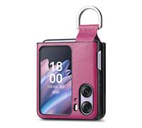 ORGCIUFB Custodia a libro ultra sottile in pelle PU per OPPO Find N2, custodia sottile con anello per le dita, custodia protettiva antiurto (viola)