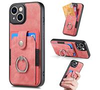 ORGCIUFB Custodia per iPhone 13, custodia protettiva sottile con cavalletto e protezione contro le cadute, custodia a portafoglio con porta carte (rosso)