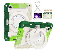 ORGCIUFB Custodia protettiva resistente per Xiaomi Pad Mini 8,8 pollici 2025, supporto rotante a 360°, tracolla, portapenne e anello per impugnatura, copertura antiurto per bambini e adulti (verde