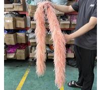 ORGEFY 2 3 4 6 10 Fili Boa di Piume di Struzzo Multicolore 2 Metri Scialle di Piume di Struzzo per Festa Vestito da Donna Abbigliamento Decorazione Fai da Te Sciarpa - Rosa gambero - 4 Fili