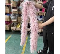 ORGEFY 2 3 4 6 10 Fili Boa di Piume di Struzzo Multicolore 2 Metri Scialle di Piume di Struzzo per Festa Vestito da Donna Abbigliamento Decorazione Fai da Te Sciarpa-Pelle Rosa-4 Fili