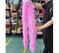 ORGEFY 3 4 6 10 Fili Boa di Piume di Struzzo Multicolore 2 Metri Scialle di Piume di Struzzo per Festa Vestito da Donna Abbigliamento Decorazione Fai da Te Sciarpa-rosa-10 Fili