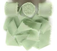 ORGEFY 3 Rotoli/Set da 5 m di Nastro di Seta Chiffon Fatto a Mano con Bordi sfilacciati in Raso per inviti, Bouquet, Feste di Compleanno, Decorazioni Fai da Te - 14 Pezzi