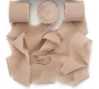 ORGEFY 3 Rotoli/Set da 5 m di Nastro di Seta Chiffon Fatto a Mano con Bordi sfilacciati in Raso per inviti, Bouquet, Feste di Compleanno, Decorazioni Fai da Te - 13 Pezzi