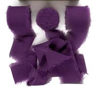 ORGEFY 3 Rotoli/Set da 5 m di Nastro di Seta Chiffon Fatto a Mano con Bordi sfilacciati in Raso per inviti, Bouquet, Feste di Compleanno, Decorazioni Fai da Te - 22 Pezzi