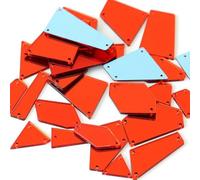 ORGEFY 30 Pezzi di Cristalli Trasparenti di Diverse Dimensioni, specchietti da Cucito, Strass, Applique, Strass acrilici a Retro Piatto, Pietre da Cucire per Vestiti, Ricamo - Siam - Mix 60 Pezzi