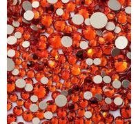 ORGEFY 3000 Pezzi di Strass Trasparenti SS4-SS20 di Dimensioni Miste, Non hotfix, Dorati, con Retro Piatto, Glitter, Decorazioni Fai da Te per Nail Art, Arancione, Dimensioni Miste, 3000 Pezzi