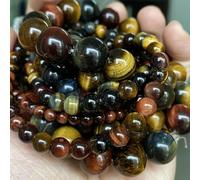 ORGEFY 4, 6, 8 e 10 mm, Occhio di Tigre, Lava, Turchese, Agata, Diaspro, per la creazione di Gioielli Fai da Te, Braccialetti, collane - Multicolore, Occhio di Tigre - 8 mm, 45-46 Pezzi